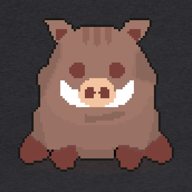 Wild Boar Majesty: Pixel Art Design for Fashionable Apparel by Pixel.id